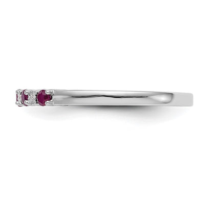 10k White Gold Diamond and Ruby Band