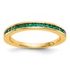 14k Yellow Gold Emerald Complete Channel Band