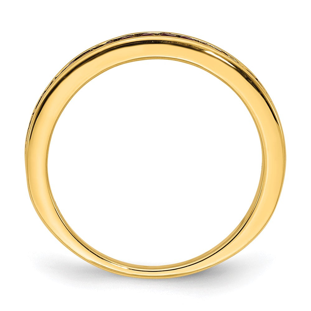 14k Yellow Gold Ruby Complete Channel Band