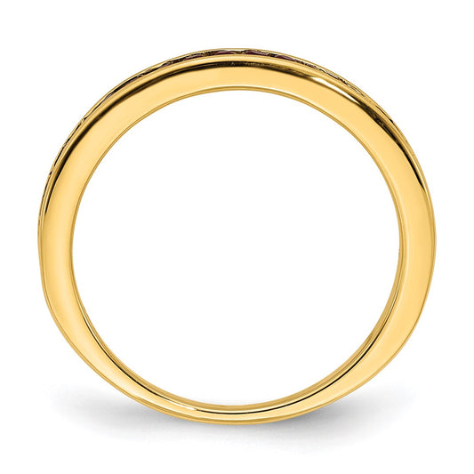 14k Yellow Gold Ruby Complete Channel Band