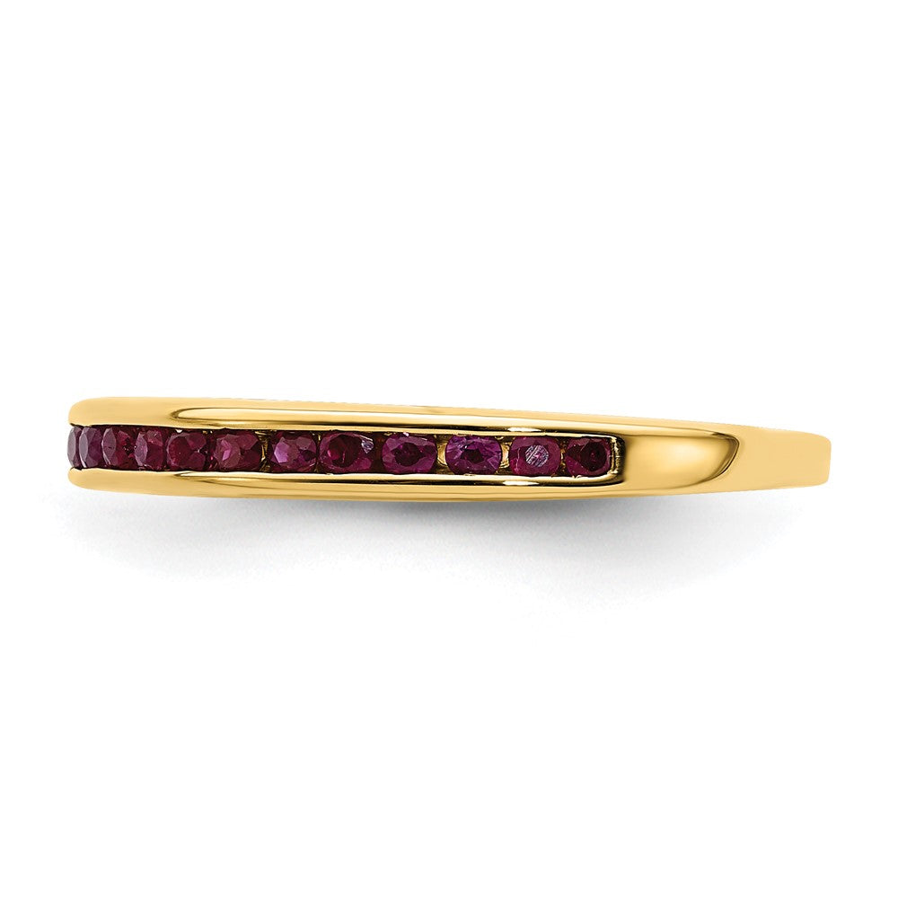 14k Yellow Gold Ruby Complete Channel Band