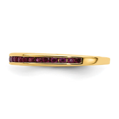 14k Yellow Gold Ruby Complete Channel Band