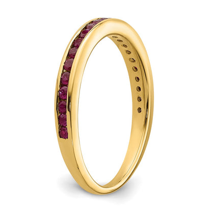 14k Yellow Gold Ruby Complete Channel Band