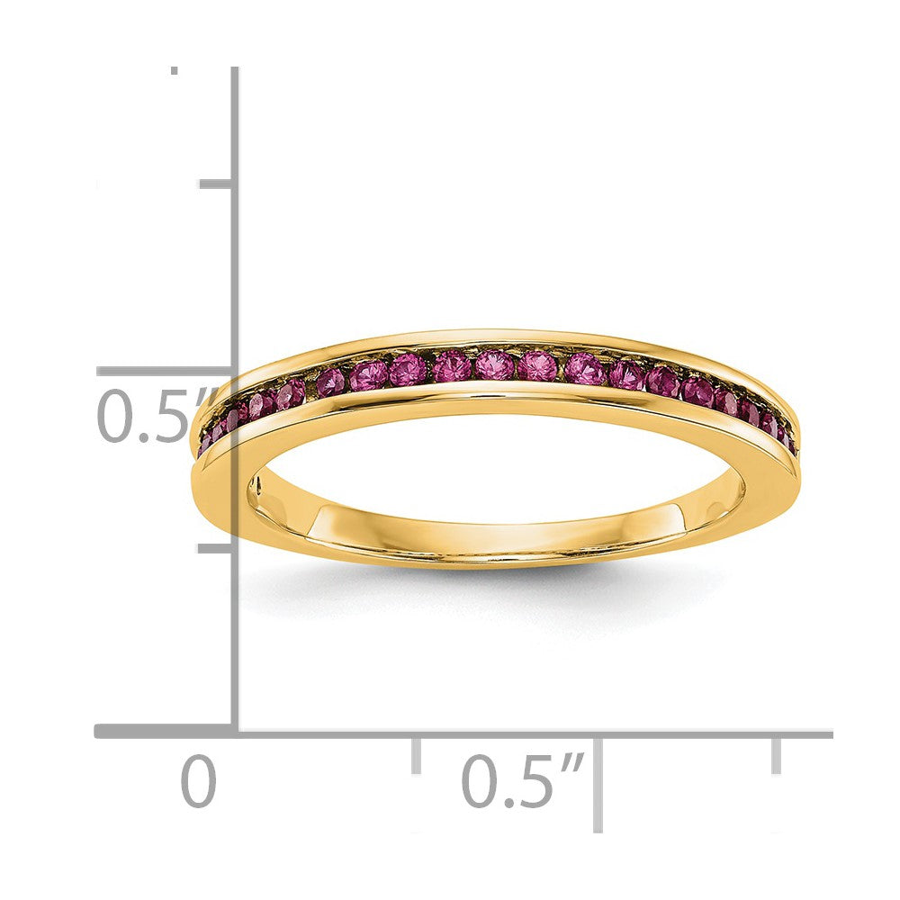 14k Yellow Gold Ruby Complete Channel Band