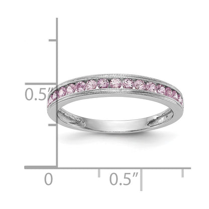 10K White Gold Pink Sapphire Channel Band