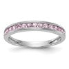 14k White Gold Pink Sapphire Complete Channel Band