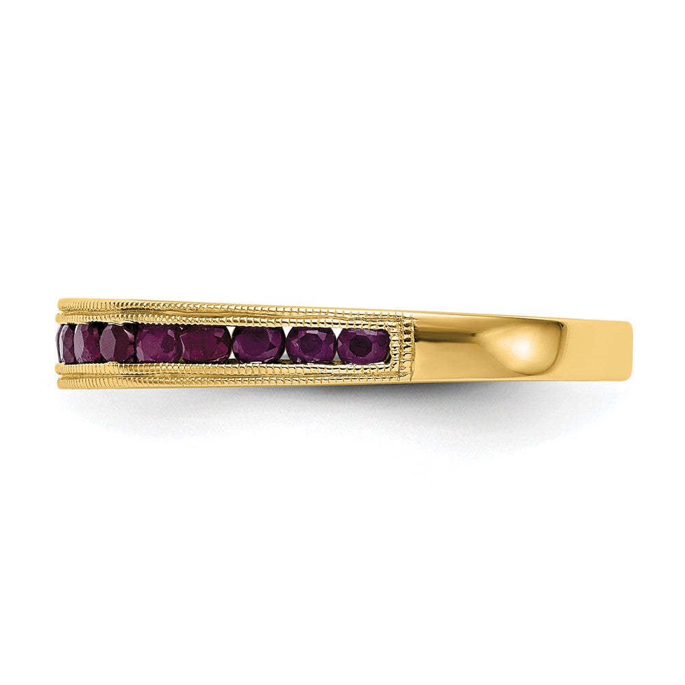 14k White Gold Ruby Complete Channel Band