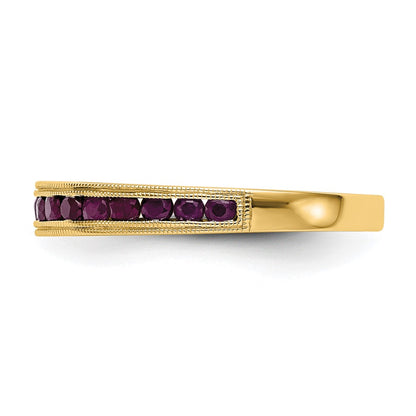 14k White Gold Ruby Complete Channel Band