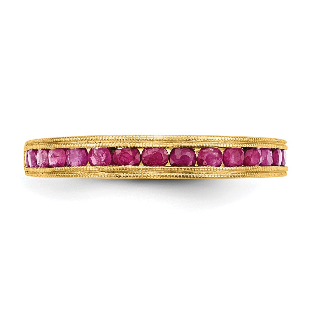 14k White Gold Ruby Complete Channel Band
