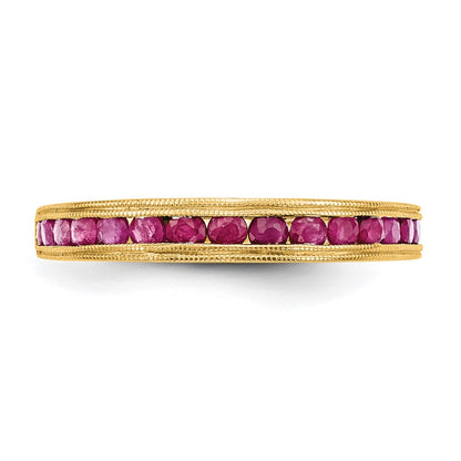 14k White Gold Ruby Complete Channel Band