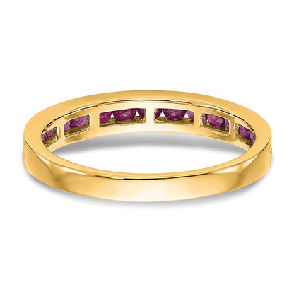 14k White Gold Ruby Complete Channel Band