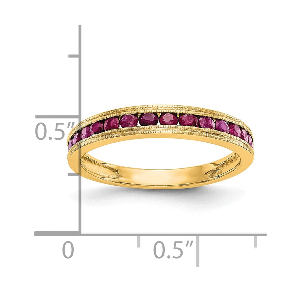 14k White Gold Ruby Complete Channel Band