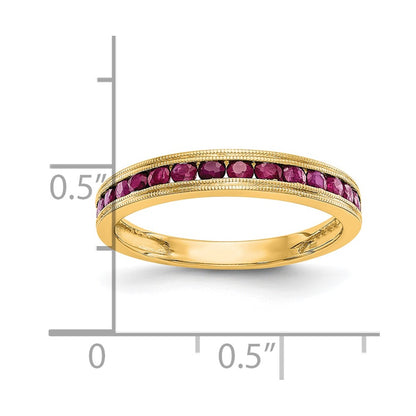 14k White Gold Ruby Complete Channel Band