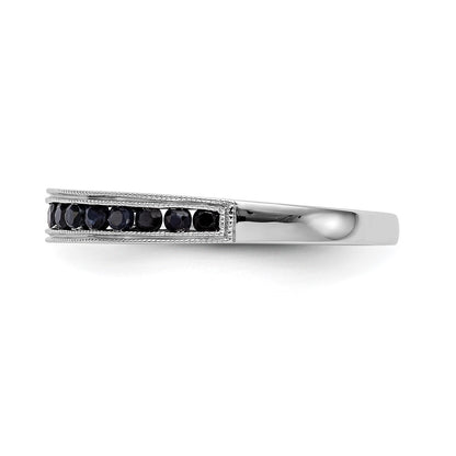 14k White Gold Blue Sapphire Complete Channel Band