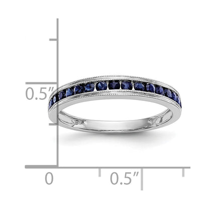 14k White Gold Blue Sapphire Complete Channel Band