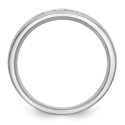 14K White Gold 5-Stone 1/4 carat Diamond Complete Men's Channel Band