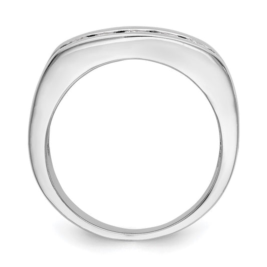IBGoodman 10k White Gold 3/4 carat Lab Grown Diamond VS/SI+ G+ Complete Men's Band
