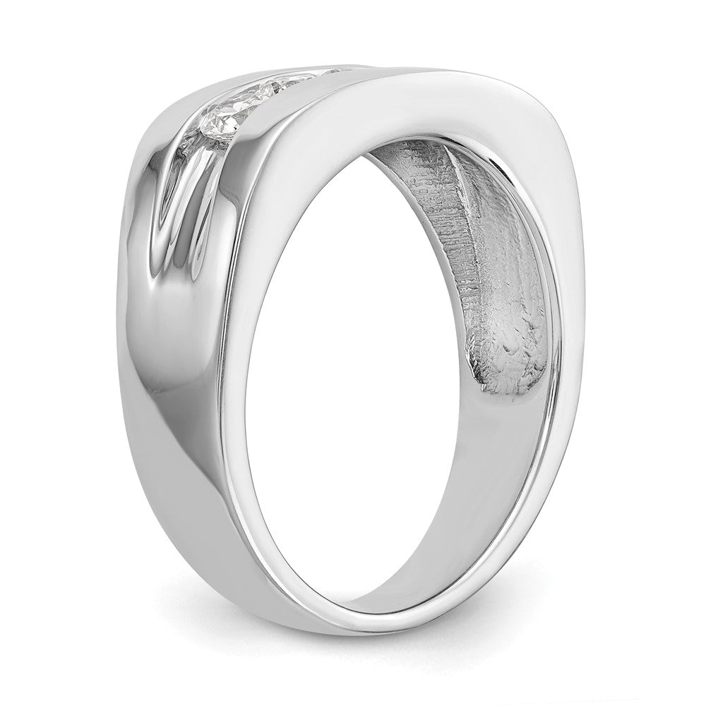 IBGoodman 10k White Gold 3/4 carat Lab Grown Diamond VS/SI+ G+ Complete Men's Band