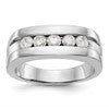 IBGoodman 10k White Gold 3/4 carat Lab Grown Diamond VS/SI+ G+ Complete Men's Band