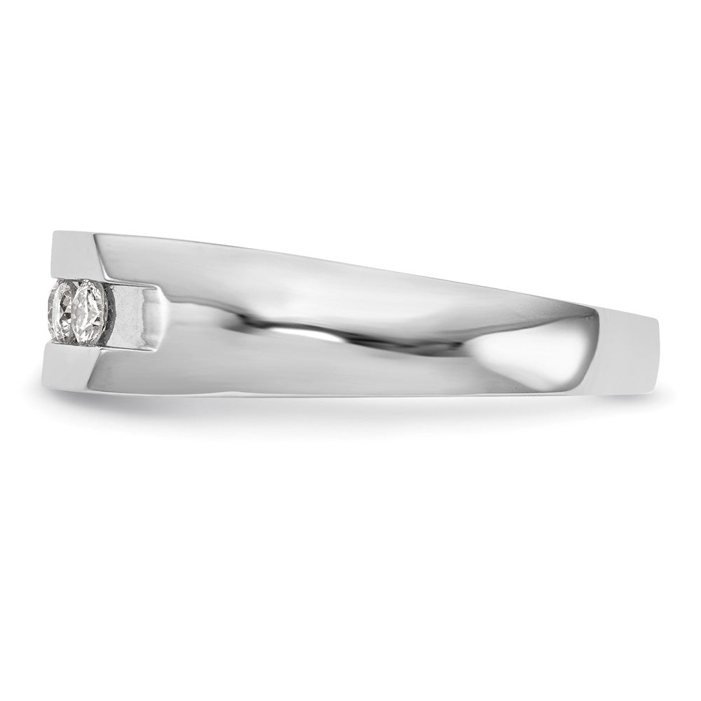 True Origin 14K White Gold Men's 1/3 carat Lab Grown Diamond VS+ F+ Complete Channel Five Stone Band