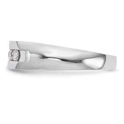 True Origin 14K White Gold Men's 1/3 carat Lab Grown Diamond VS+ F+ Complete Channel Five Stone Band