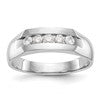 True Origin 14K White Gold Men's 1/3 carat Lab Grown Diamond VS+ F+ Complete Channel Five Stone Band