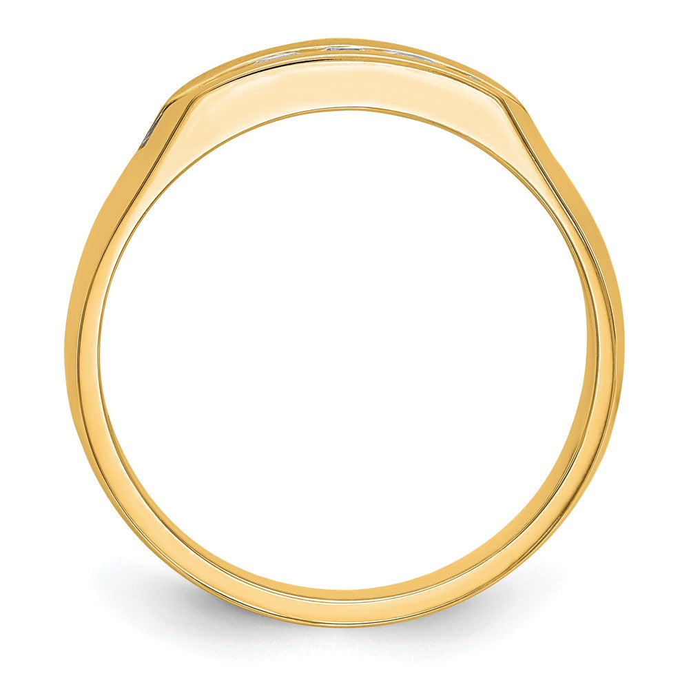 True Origin 14K Yellow Gold Men's 1/3 carat Lab Grown Diamond VS+ F+ Complete Channel Five Stone Band