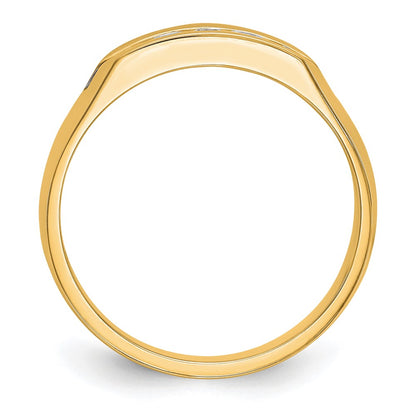 True Origin 14K Yellow Gold Men's 1/3 carat Lab Grown Diamond VS+ F+ Complete Channel Five Stone Band