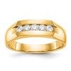 True Origin 14K Yellow Gold Men's 1/3 carat Lab Grown Diamond VS+ F+ Complete Channel Five Stone Band