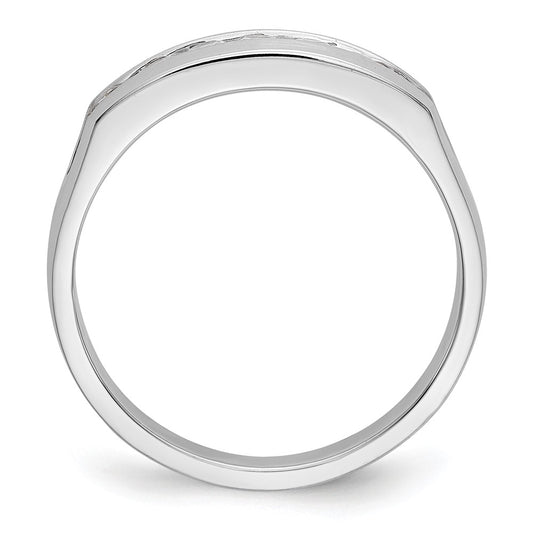 14K White Gold 7-Stone 1/2 carat Diamond Complete Men's Channel Band