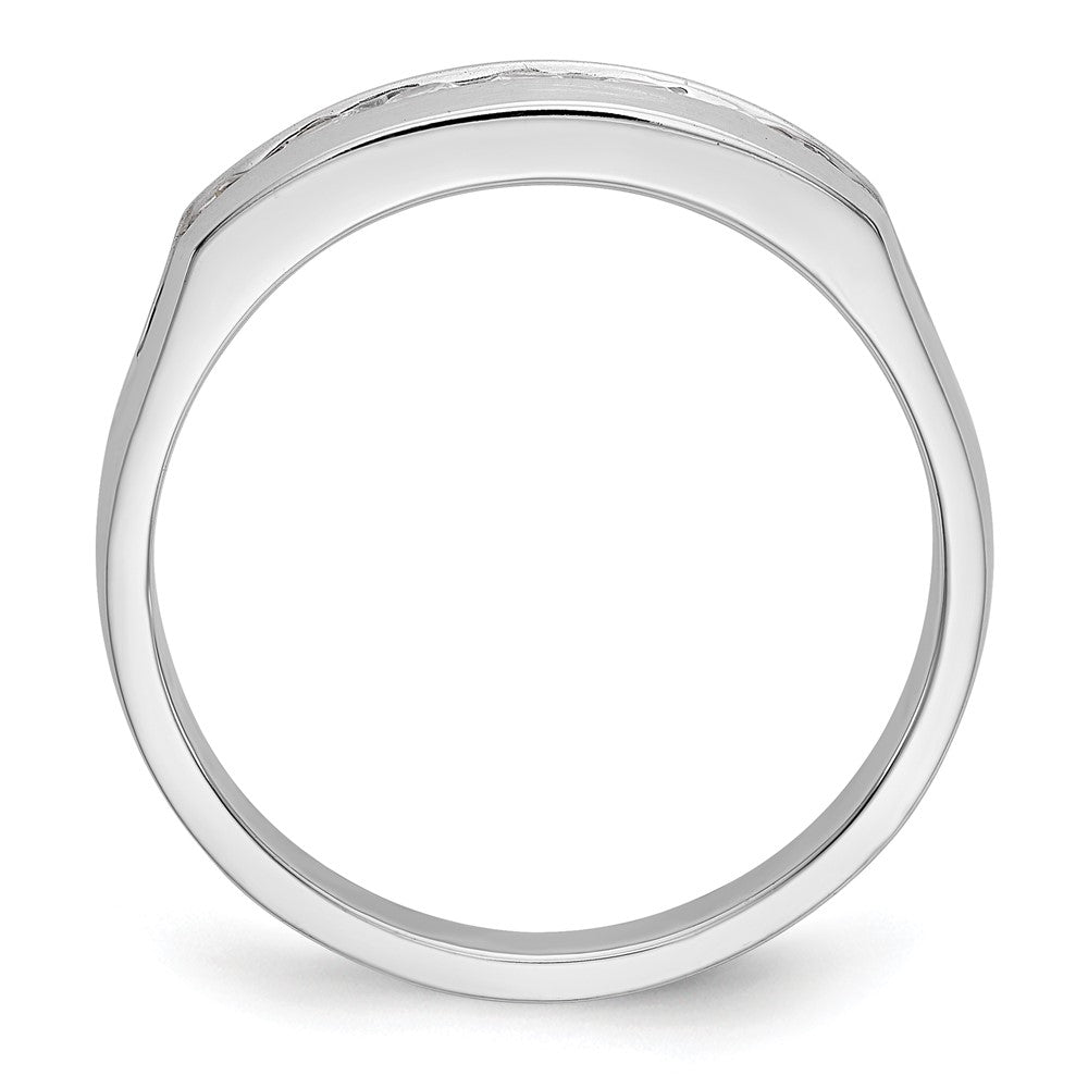 14K White Gold 7-Stone (Holds 7-2.6mm Round) Men's Channel Band Mounting