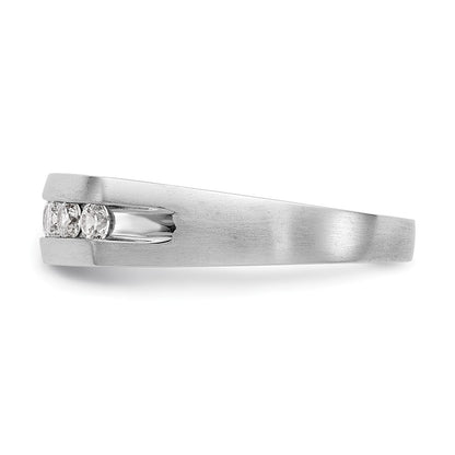 14K White Gold 7-Stone (Holds 7-2.6mm Round) Men's Channel Band Mounting