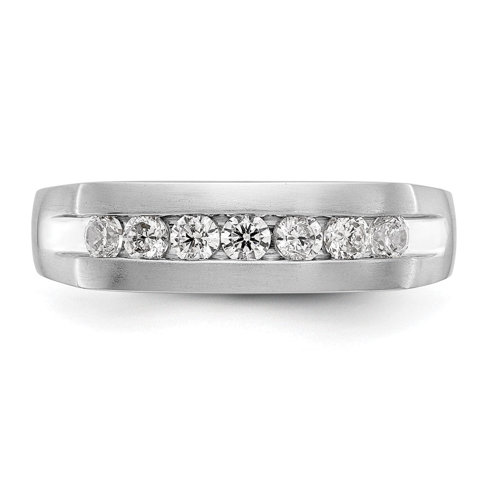 14K White Gold 7-Stone (Holds 7-2.6mm Round) Men's Channel Band Mounting