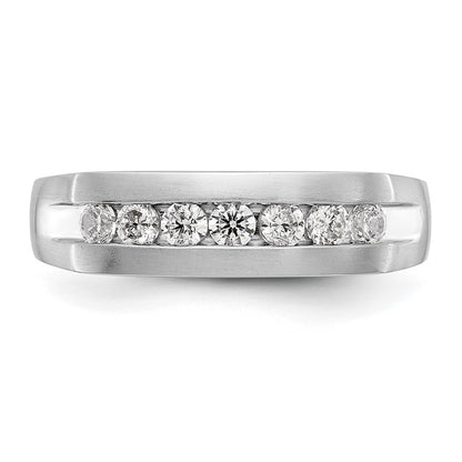 14K White Gold 7-Stone (Holds 7-2.6mm Round) Men's Channel Band Mounting
