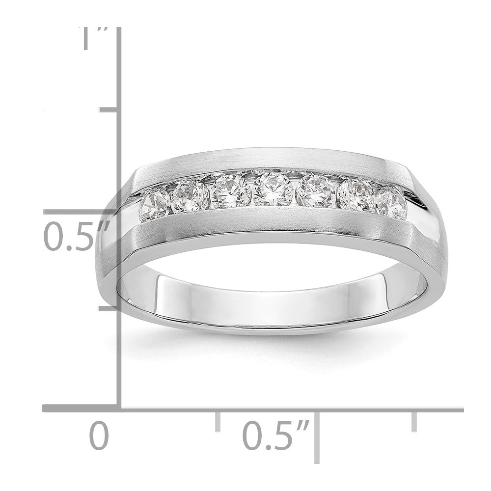 14K White Gold 7-Stone (Holds 7-2.6mm Round) Men's Channel Band Mounting