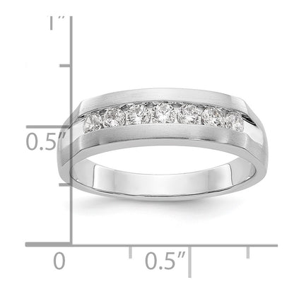 14K White Gold 7-Stone (Holds 7-2.6mm Round) Men's Channel Band Mounting