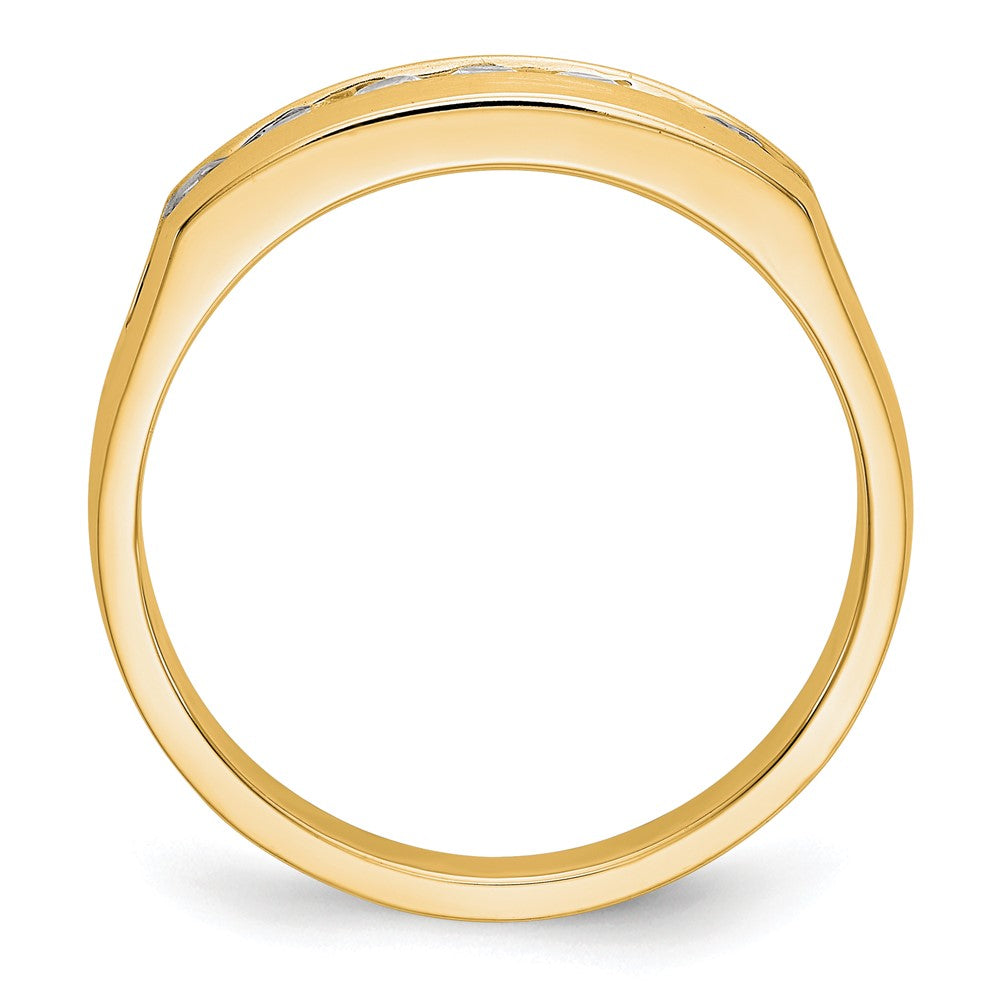 True Origin 14K Yellow Gold Men's 1/2 carat Lab Grown Diamond VS+ F+ Complete Channel Band