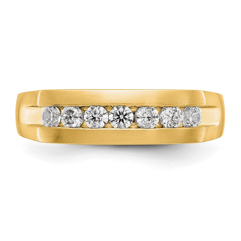 True Origin 14K Yellow Gold Men's 1/2 carat Lab Grown Diamond VS+ F+ Complete Channel Band