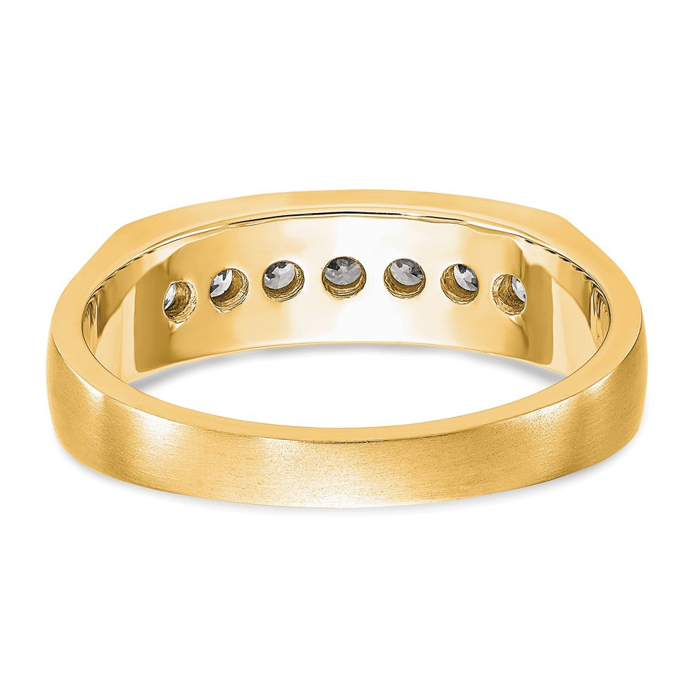 True Origin 14K Yellow Gold Men's 1/2 carat Lab Grown Diamond VS+ F+ Complete Channel Band