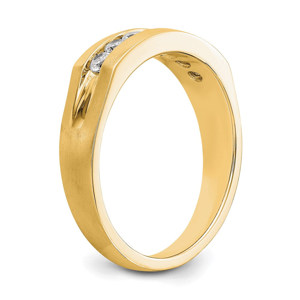 True Origin 14K Yellow Gold Men's 1/2 carat Lab Grown Diamond VS+ F+ Complete Channel Band