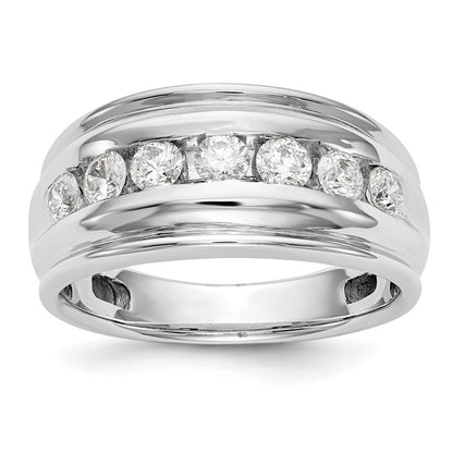 IBGoodman 14k White Gold 1 carat Lab Grown Diamond VS/SI+ G+ Seven Stone Complete Men's Ring
