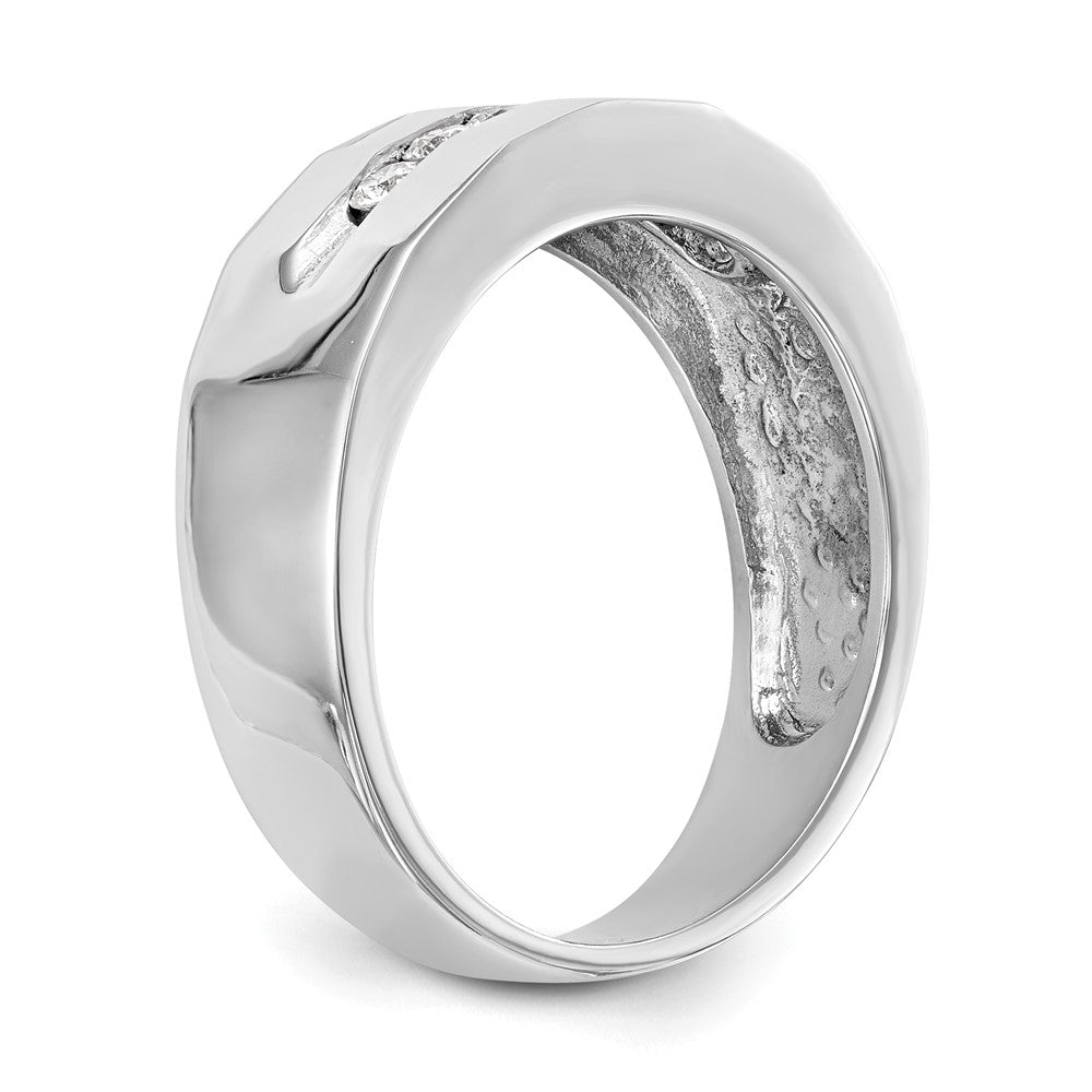 14K White Gold 7-Stone 1/3 carat Diamond Complete Men's Channel Band