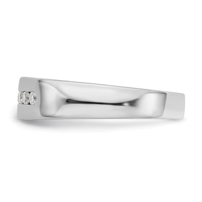 True Origin 14K White Gold Men's 1/3 carat Lab Grown Diamond VS+ F+ Complete Channel Band