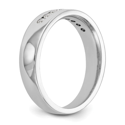 True Origin 14K White Gold Men's 1/3 carat Lab Grown Diamond VS+ F+ Complete Channel Band