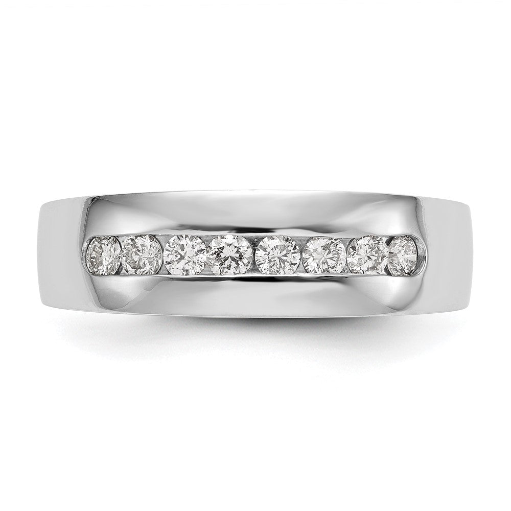 14K White Gold 8-Stone 1/2 carat Diamond Complete Men's Channel Band