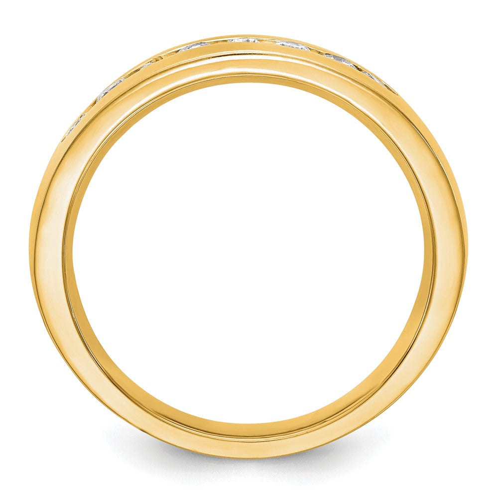 True Origin 14K Yellow Gold Men's 1/2 carat Lab Grown Diamond VS+ F+ Complete Channel Band