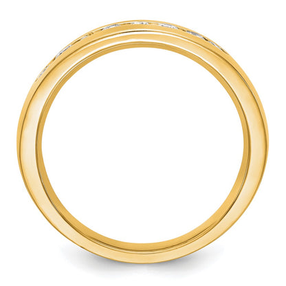 True Origin 14K Yellow Gold Men's 1/2 carat Lab Grown Diamond VS+ F+ Complete Channel Band