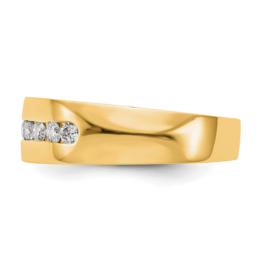 True Origin 14K Yellow Gold Men's 1/2 carat Lab Grown Diamond VS+ F+ Complete Channel Band
