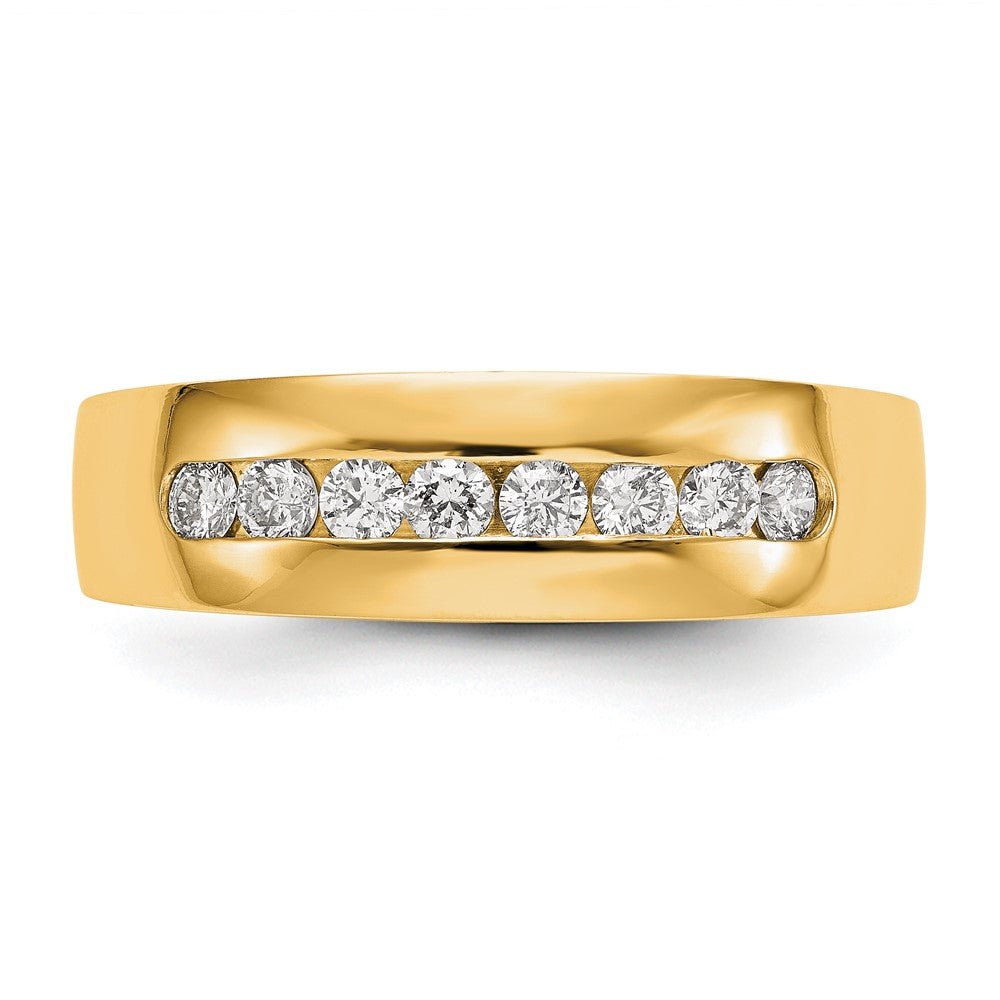 True Origin 14K Yellow Gold Men's 1/2 carat Lab Grown Diamond VS+ F+ Complete Channel Band