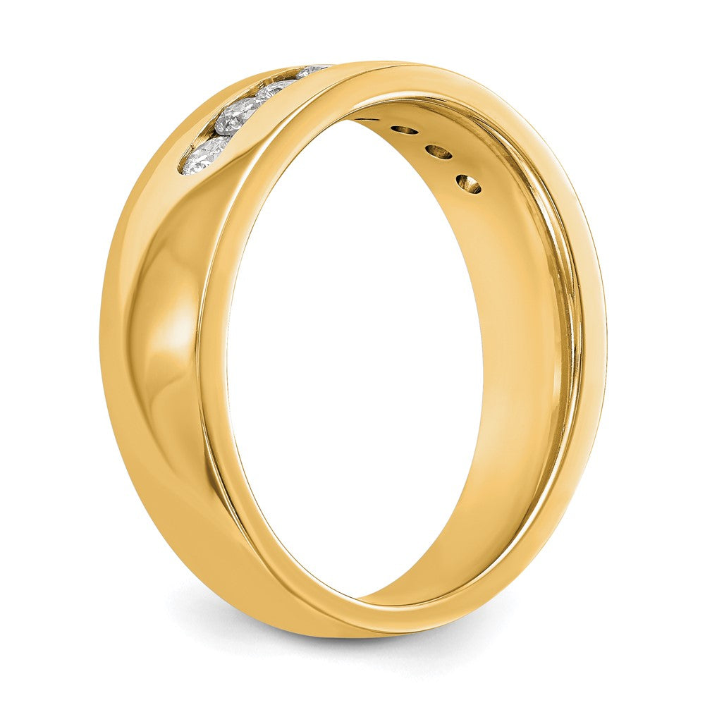 True Origin 14K Yellow Gold Men's 1/2 carat Lab Grown Diamond VS+ F+ Complete Channel Band